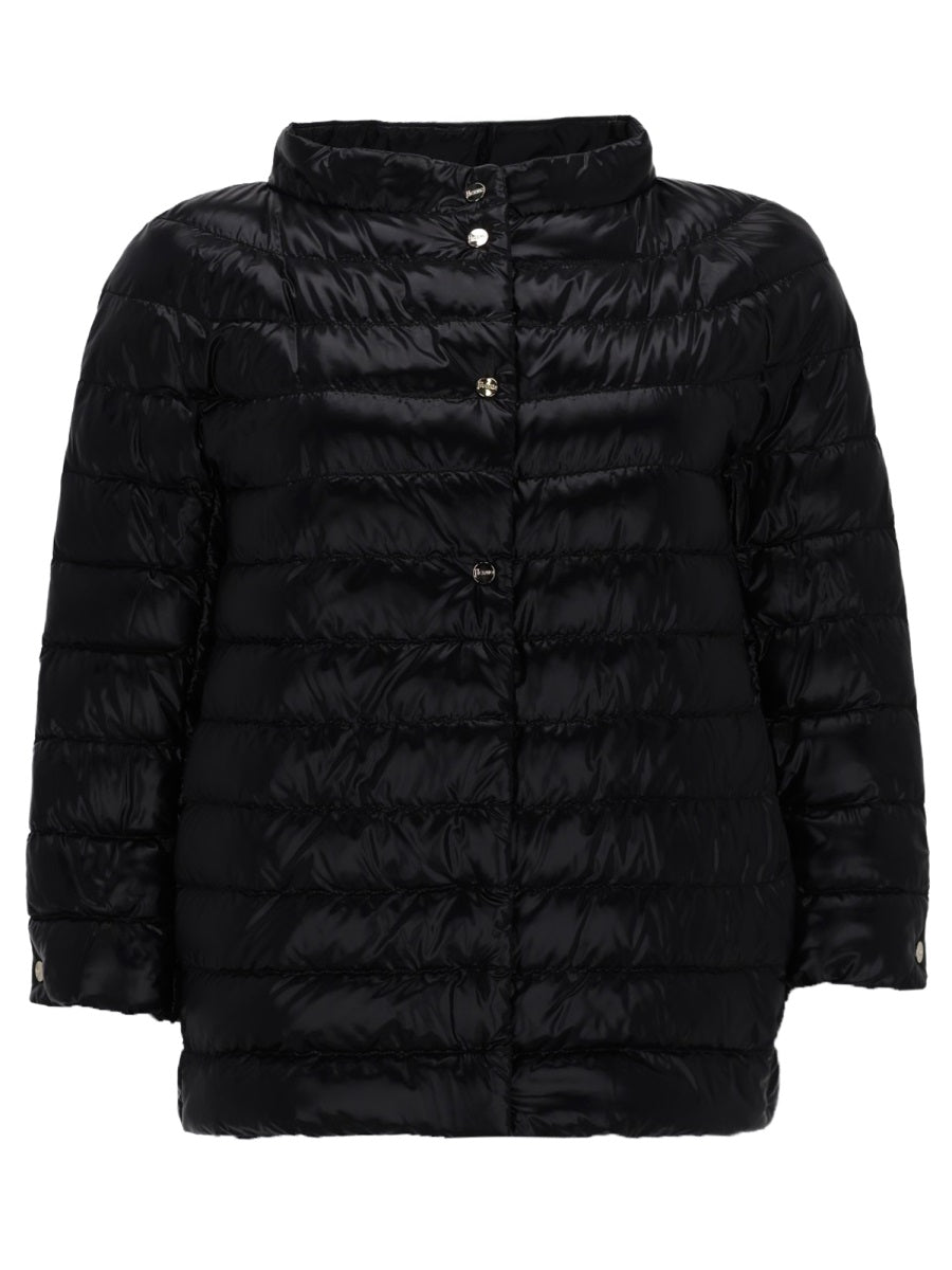 Cropped Padded Down Jacket Black Polyamide