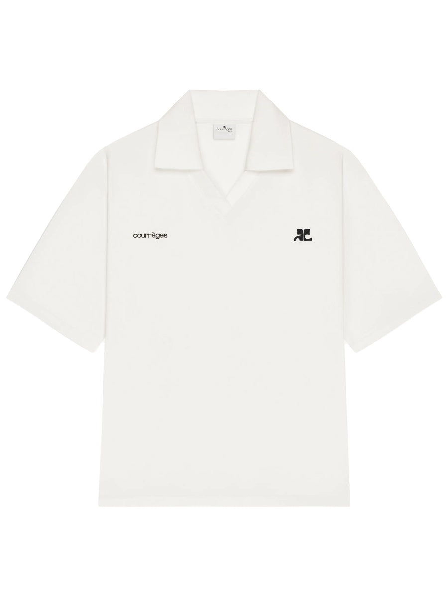 Polo Shirt With Logo White Polyester