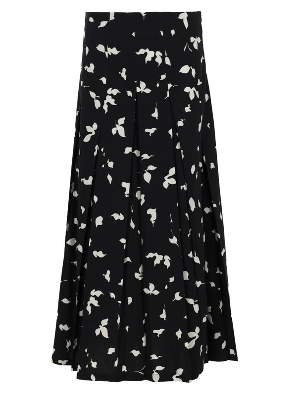 Skirt Printed Black Cotton