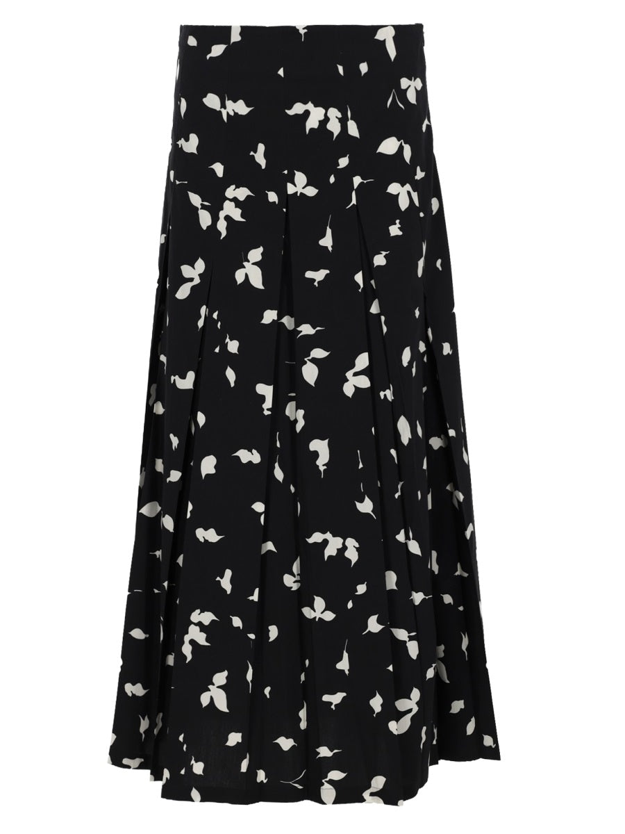 Skirt Printed Black Cotton