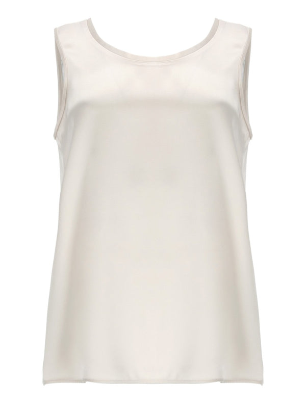 Sleeveless Top White Acetate Tops