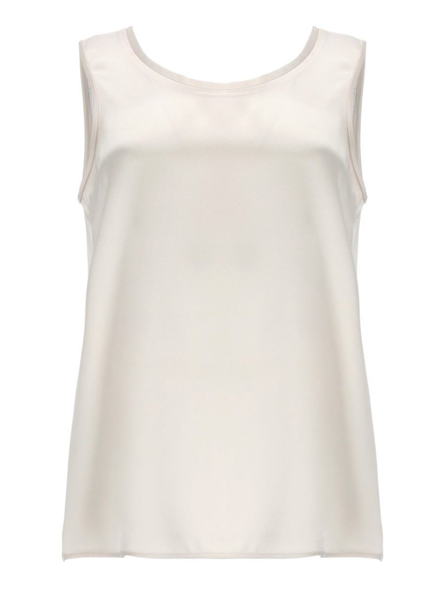 Sleeveless Top White Acetate Tops