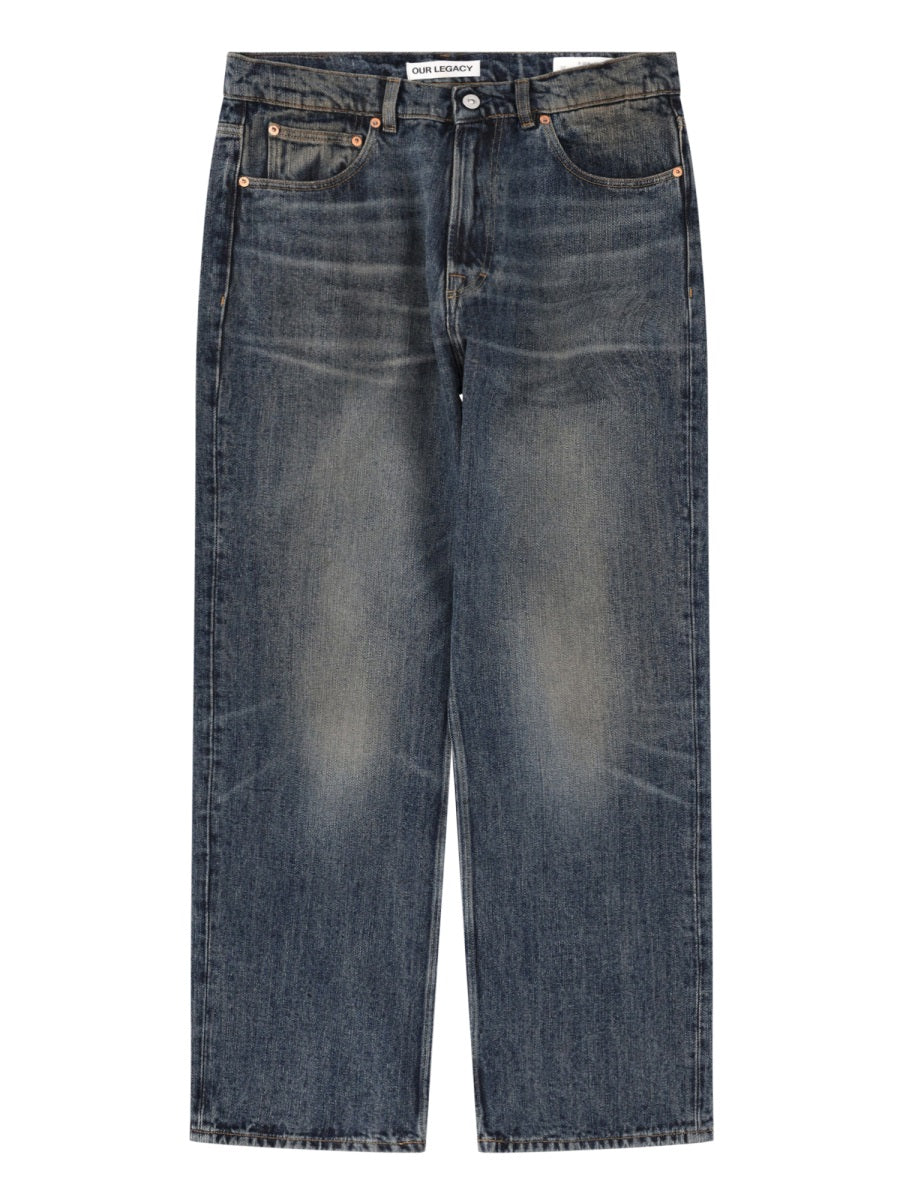 Jeans Third Cut Blue Cotton