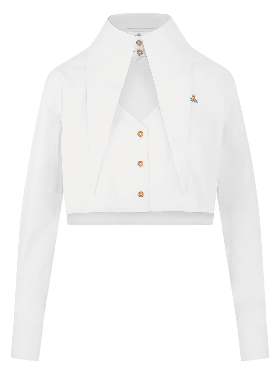 Shirt Cut Off Heart White Cotton