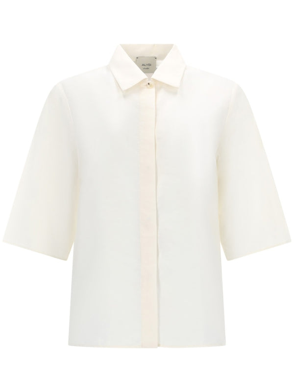 Shirt Cropped Silk White