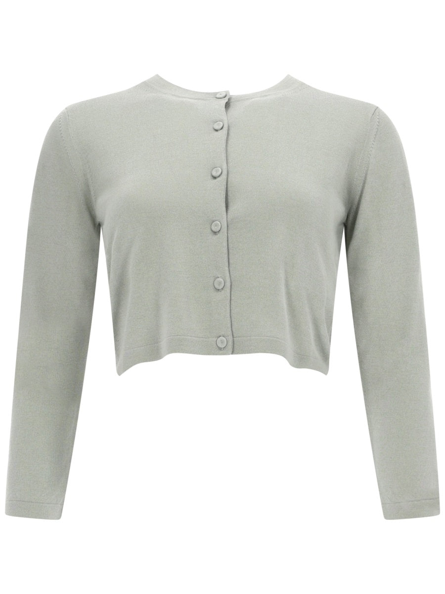 Silk And Cashmere Cardigan Green Jumpers