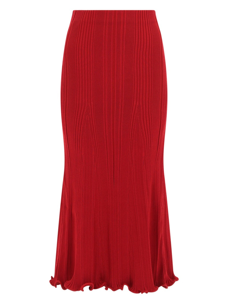 Midi Skirt Viscose Red