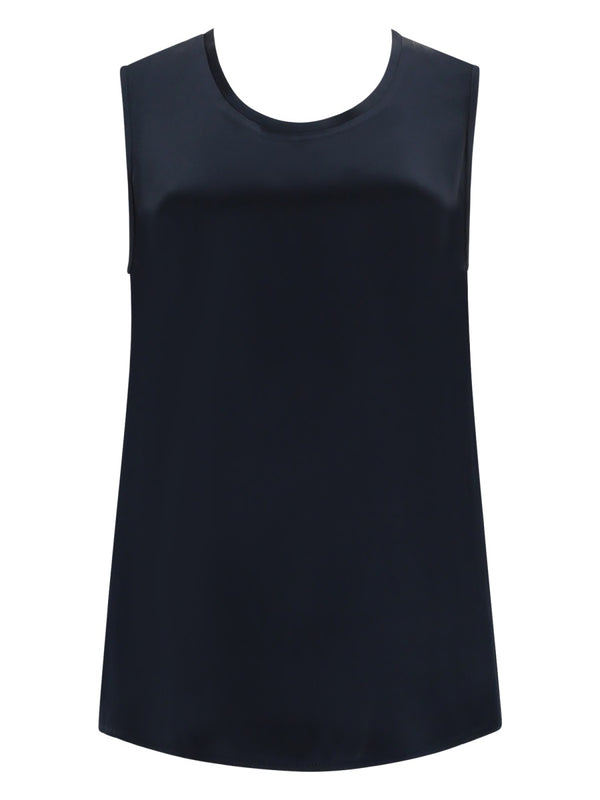 Sleeveless Top Blue Acetate Tops