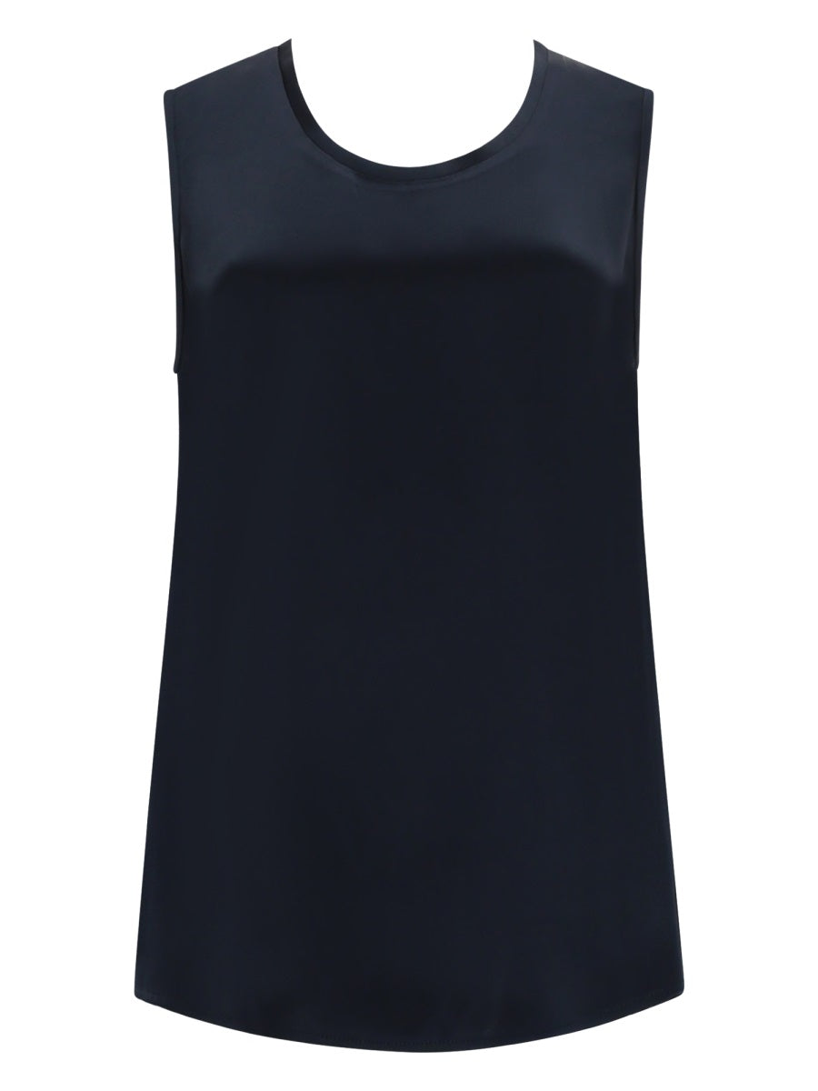 Sleeveless Top Blue Acetate Tops