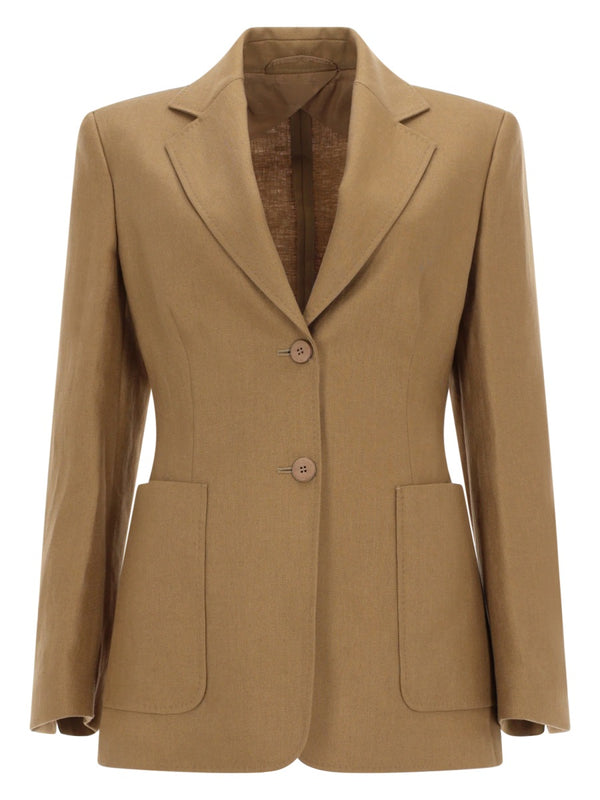 Linen Blazer Brown Jacket