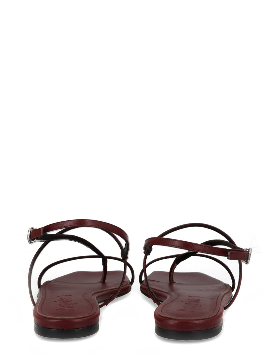 Leather Thong Sandal Bordeaux