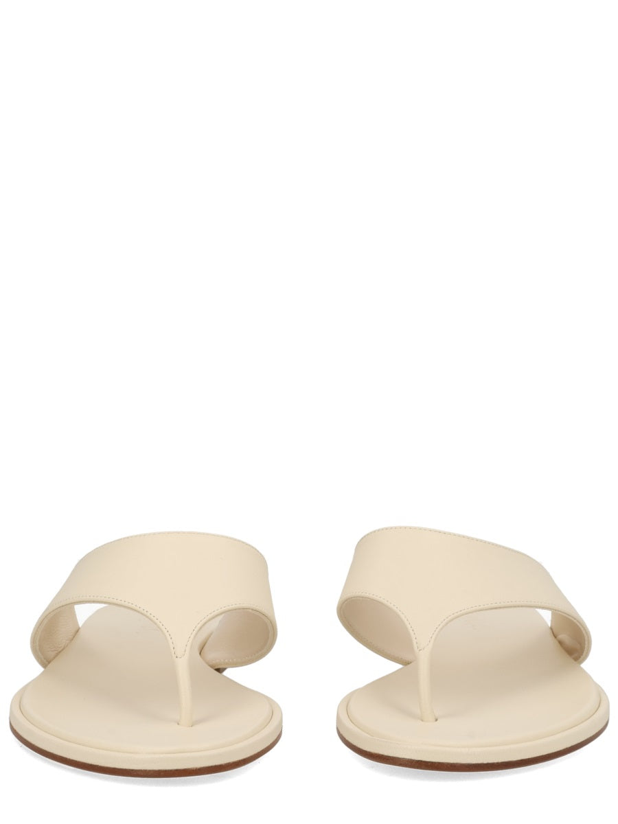 Leather Thong Sandal Ivory