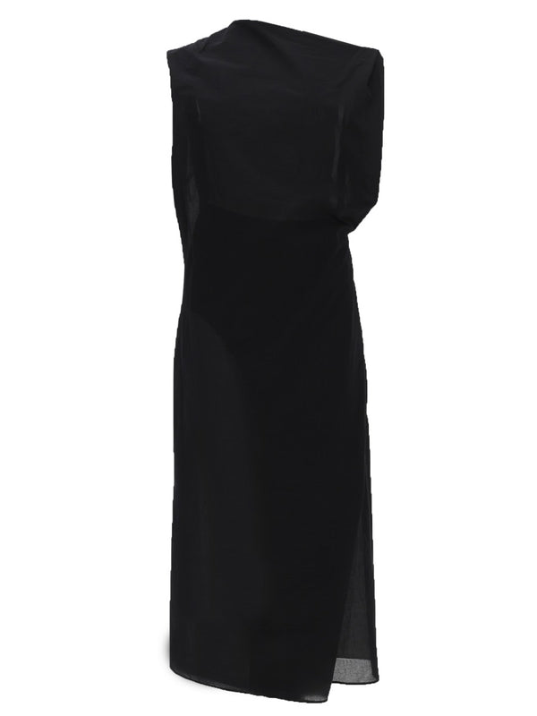 Midi Dress La Robe Drap Black Cotton