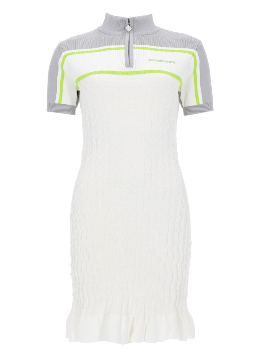 Polo Shirt Dress Tennis White Viscose Polyamide