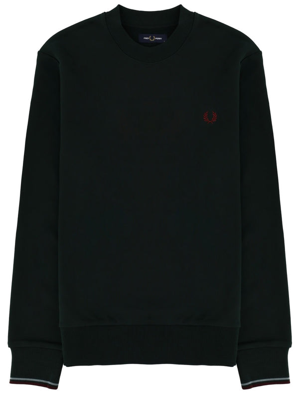 Sweatshirt With Logo Green Cotton Sweatshirts