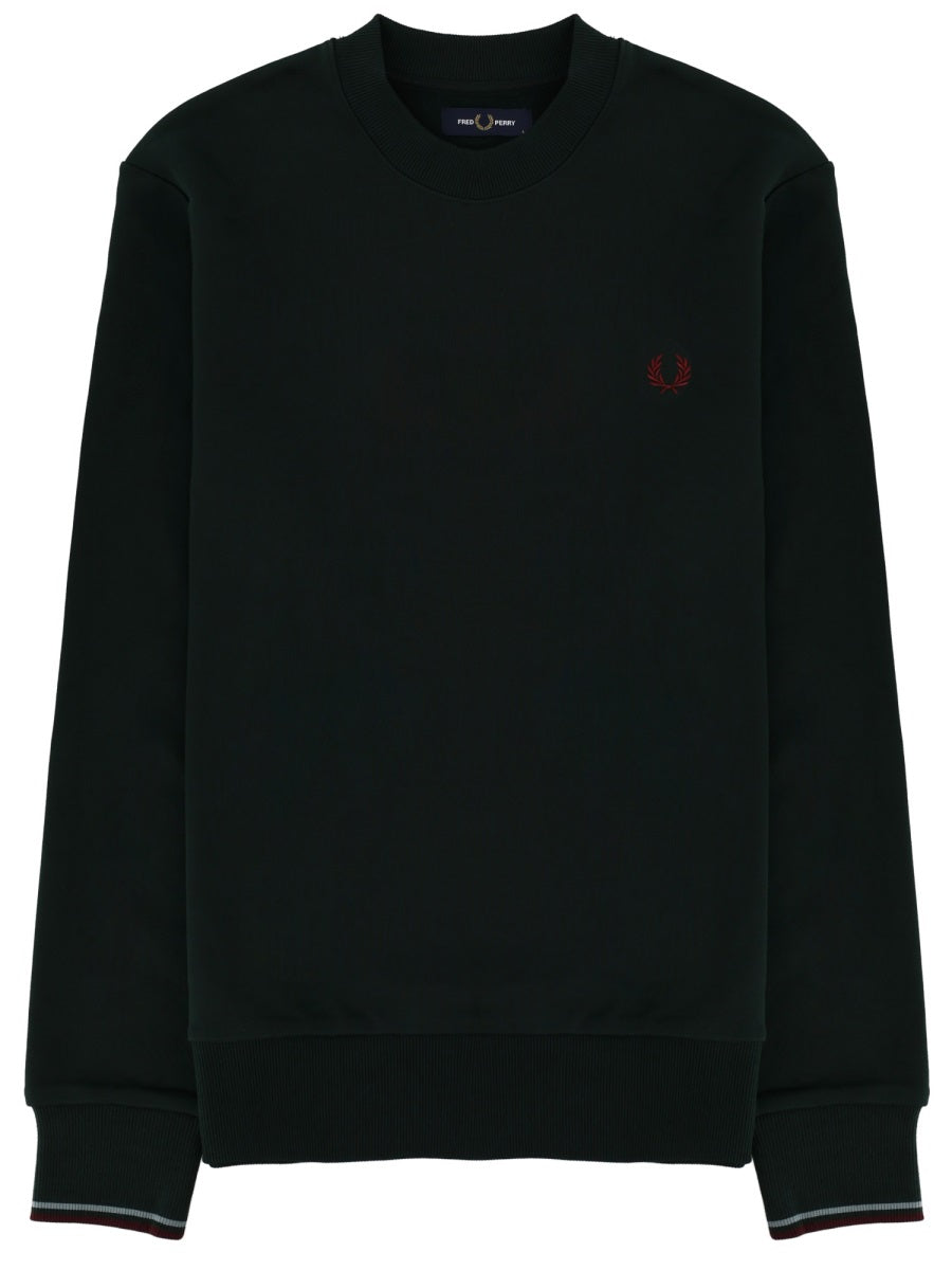 Sweatshirt With Logo Green Cotton Sweatshirts