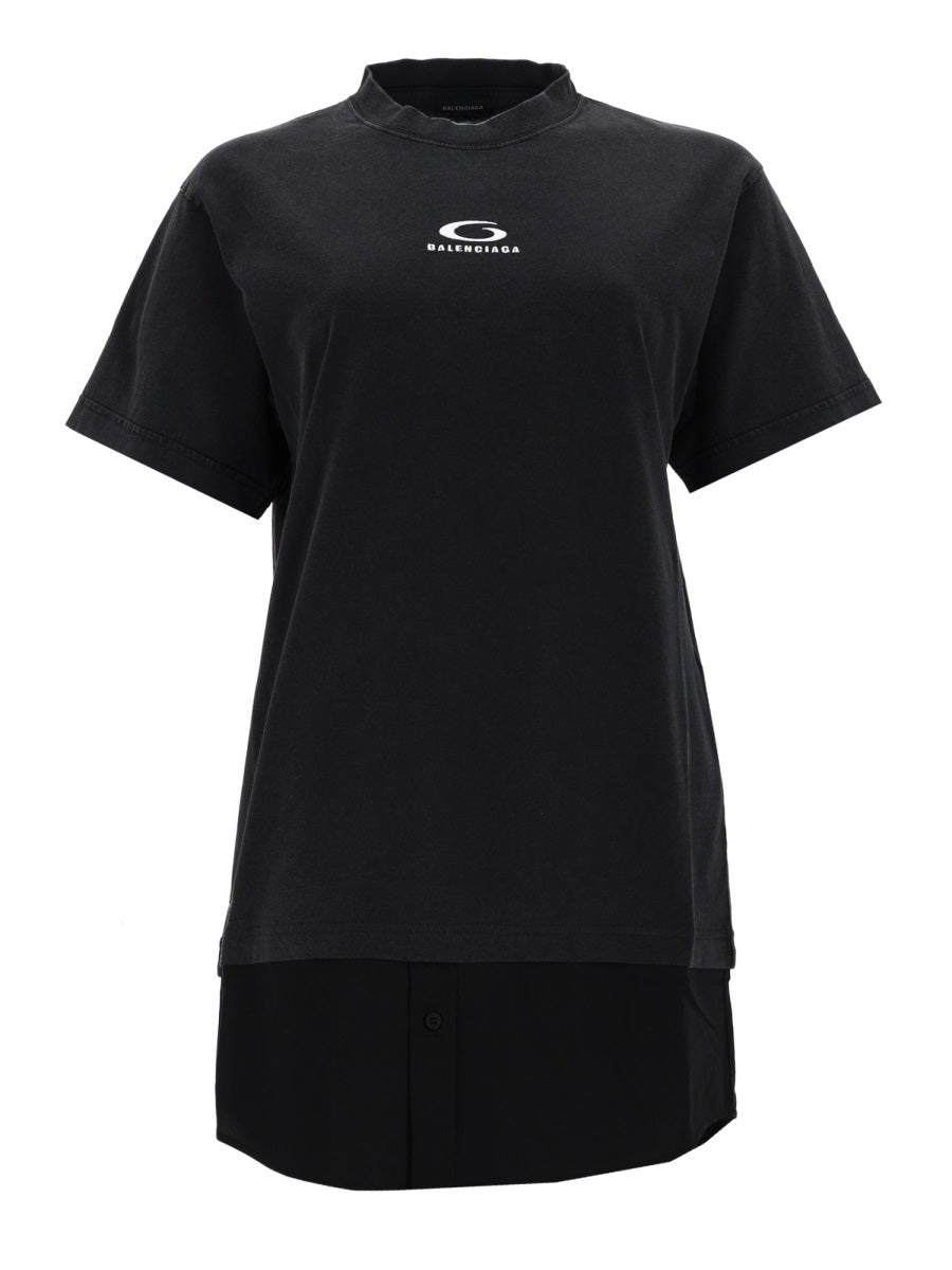 Hybrid Shirt Dress Black Cotton