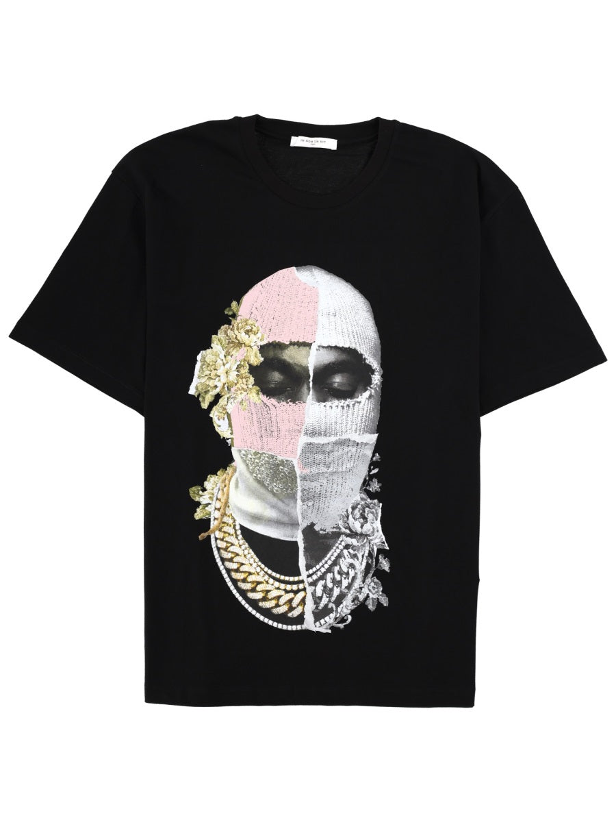 T-Shirt Newspaper Mask Black Cotton T-shirts