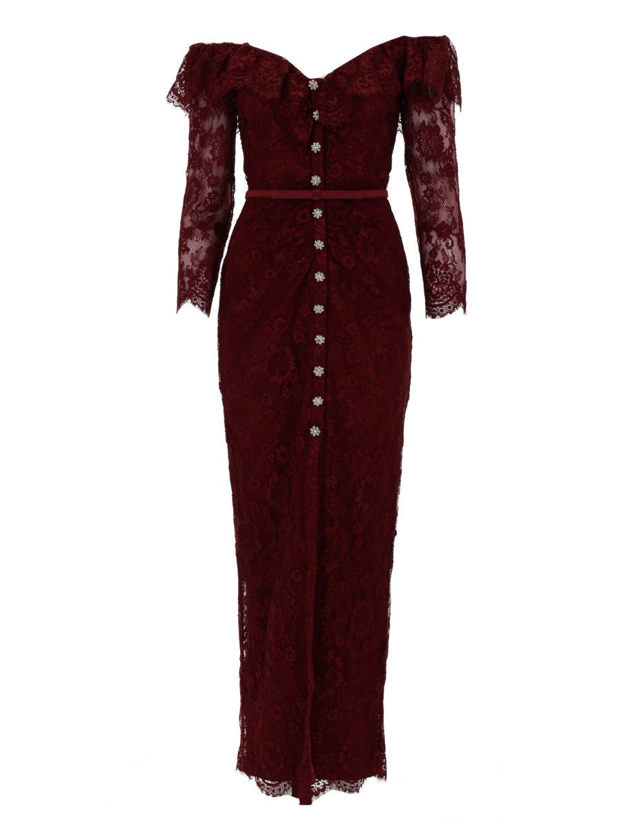Dress Bordeaux Lace Polyamide