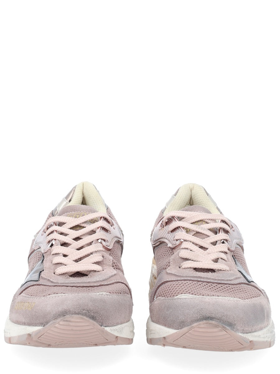 Sneakers Dad-Star Pink Leather Cow Trainers