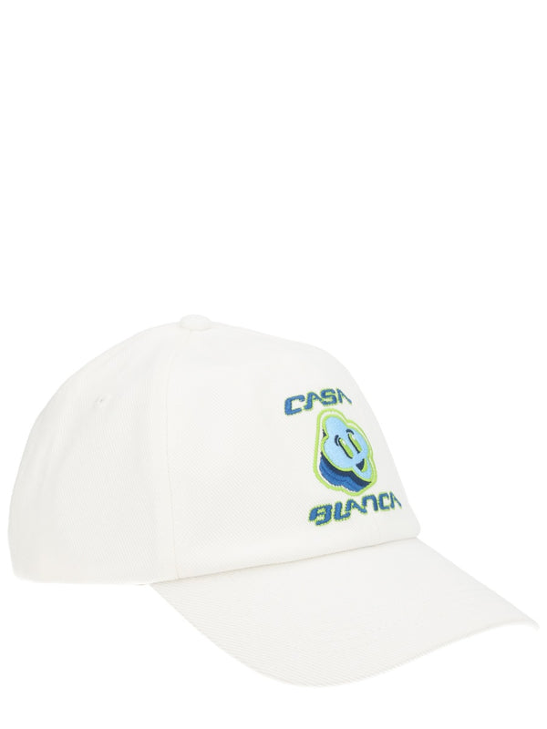 Baseball Hat With Logo White Cotton