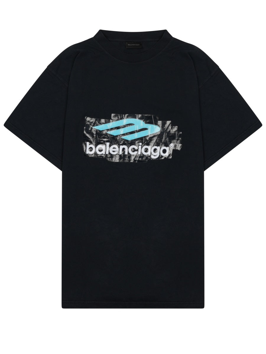 T-Shirt With Logo Black Cotton T-shirts