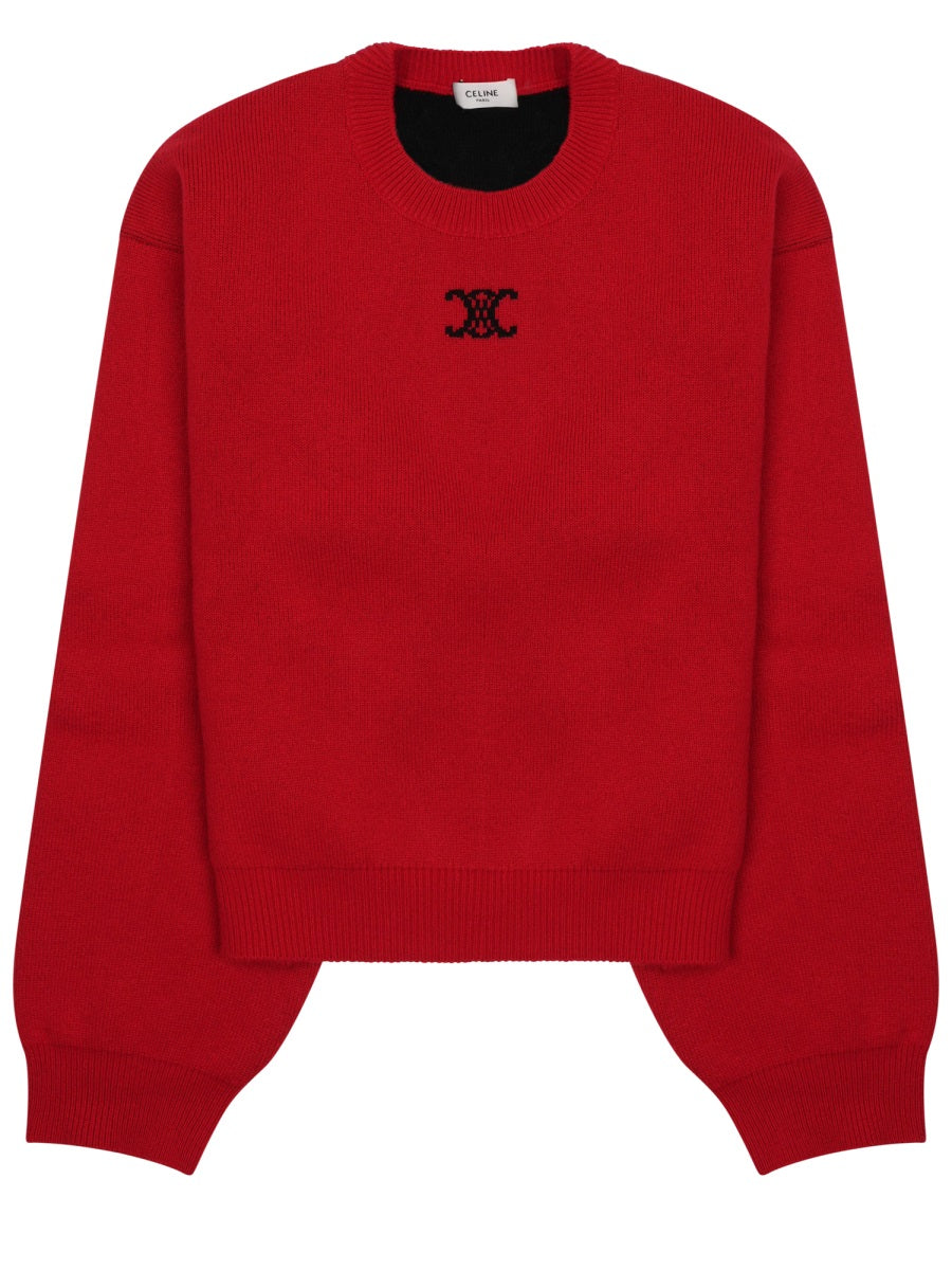 Logo Cashmere Blend Sweater Red Jumpers