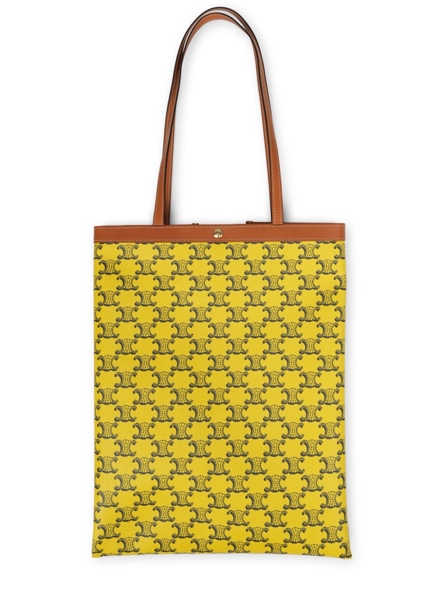 Shopper Bag Triomphe Yellow Fabric Handbags