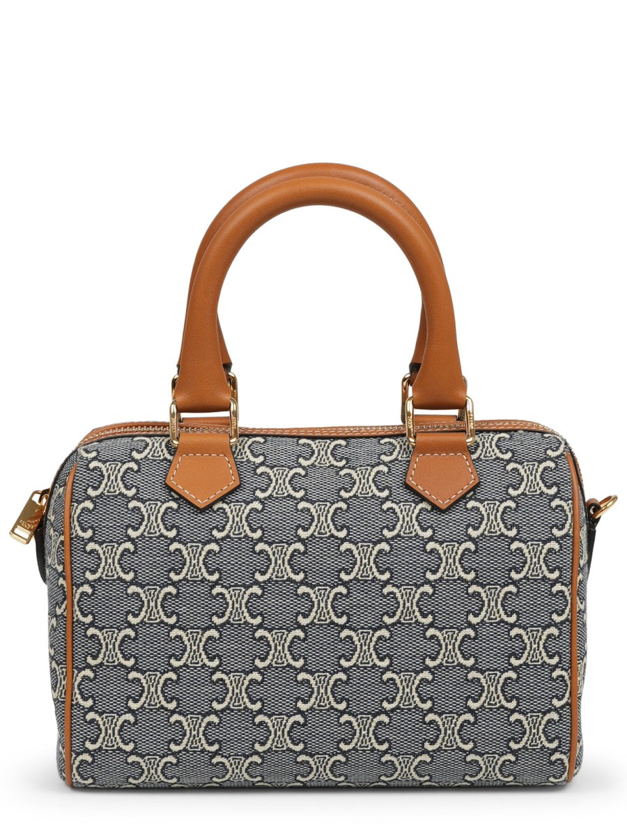Small Boston Bag Blue Cotton Handbags