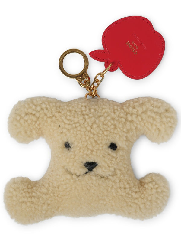 Keychain Triomphe Shearling Beige Keyrings & Chains