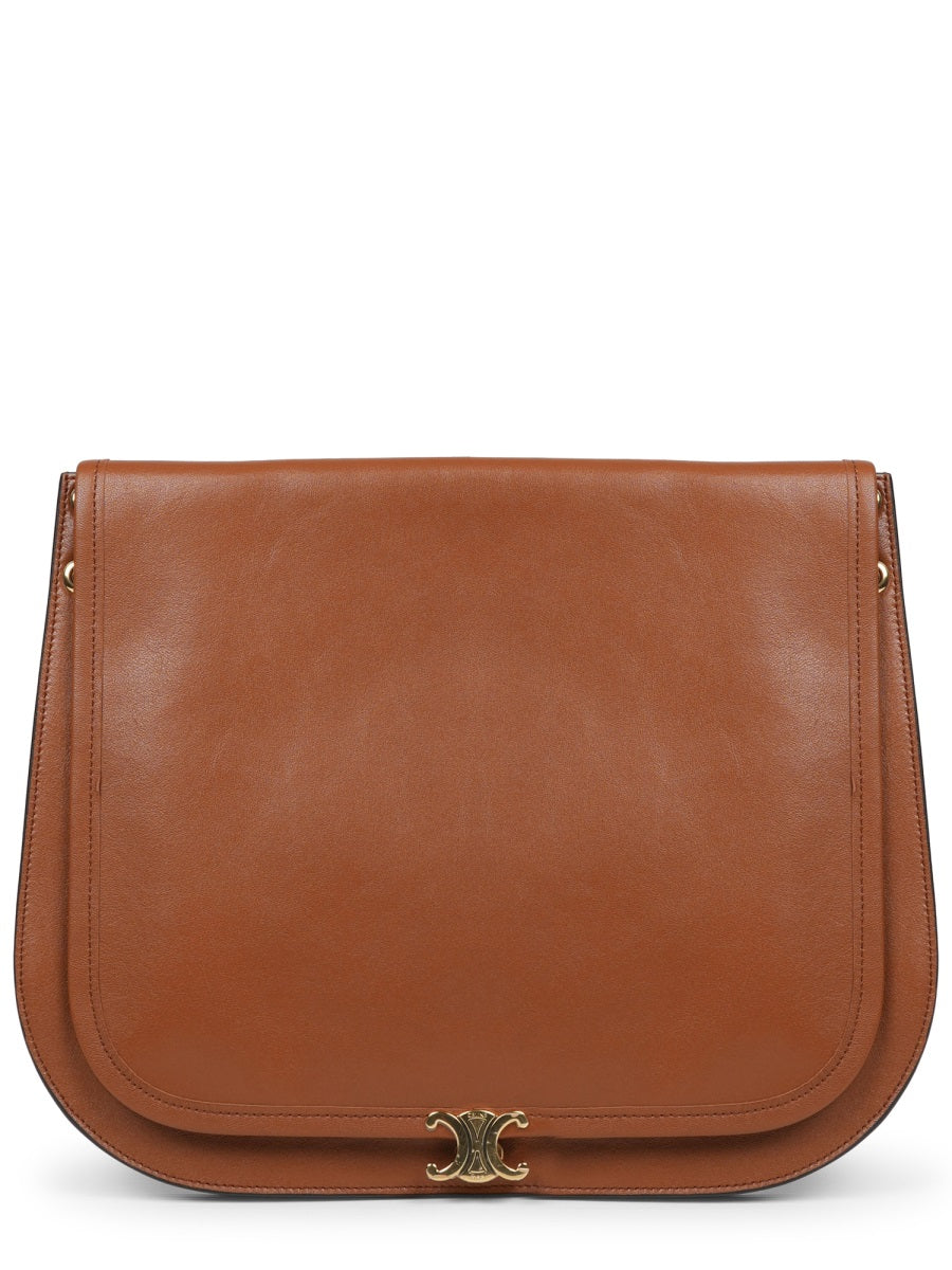 Shoulder Bag Besace Triomphe Brown Leather Lamb