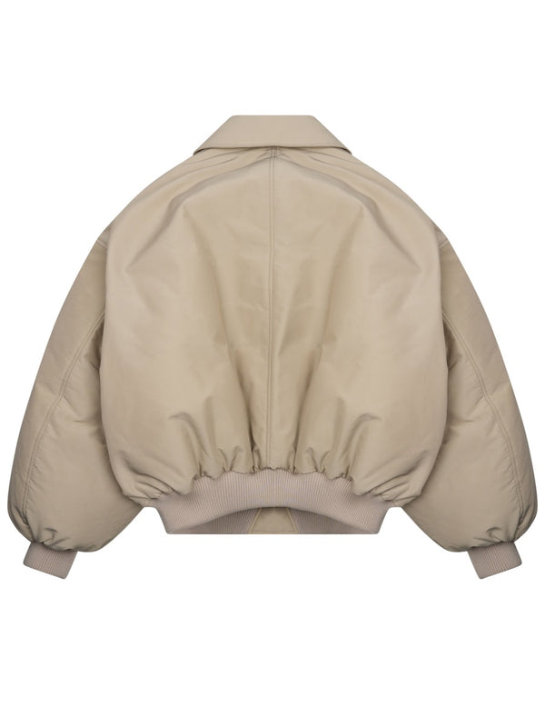 Nylon Down Jacket Beige Polyamide