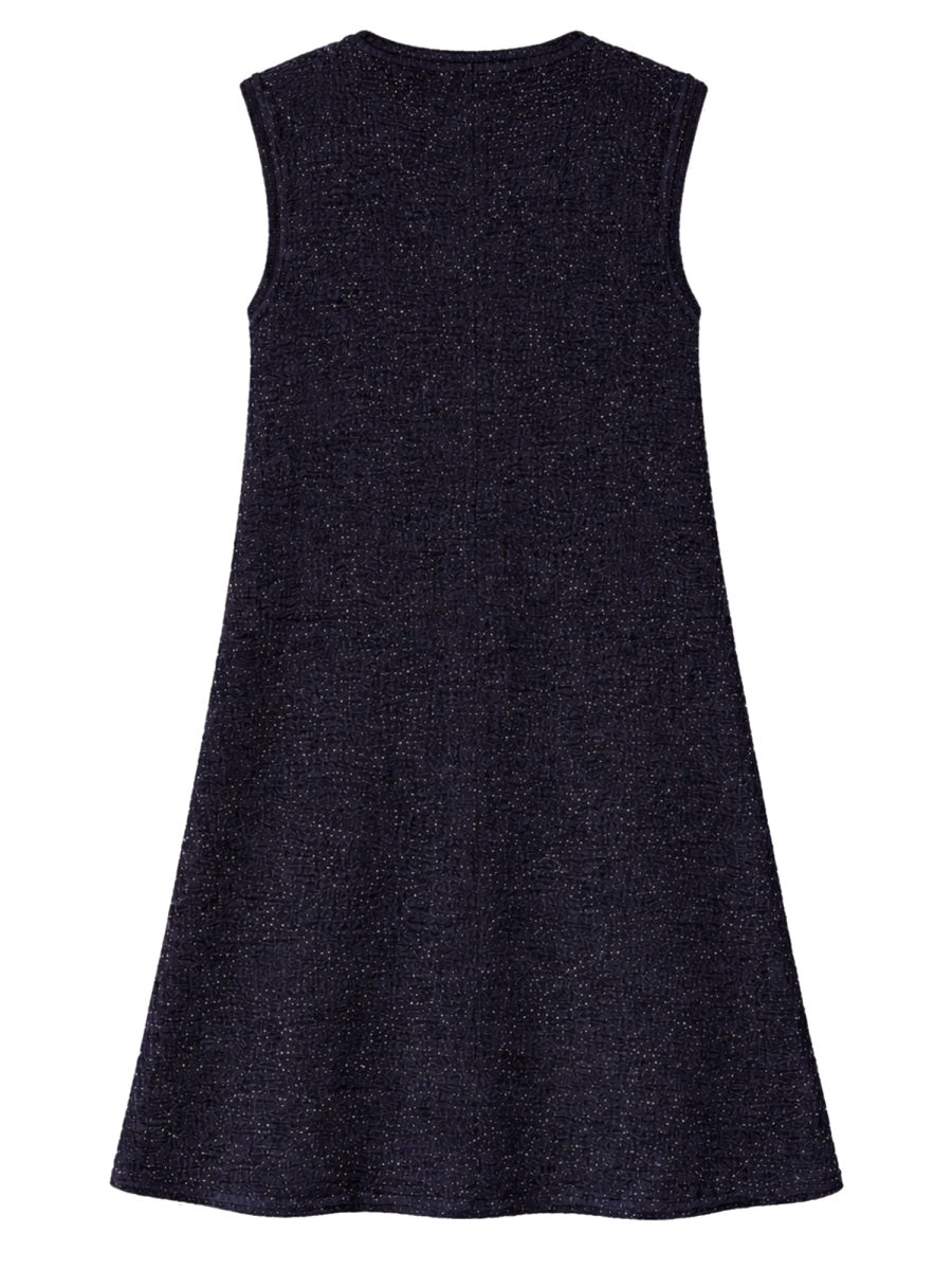 Mini Dress With Sequins Blue Cotton