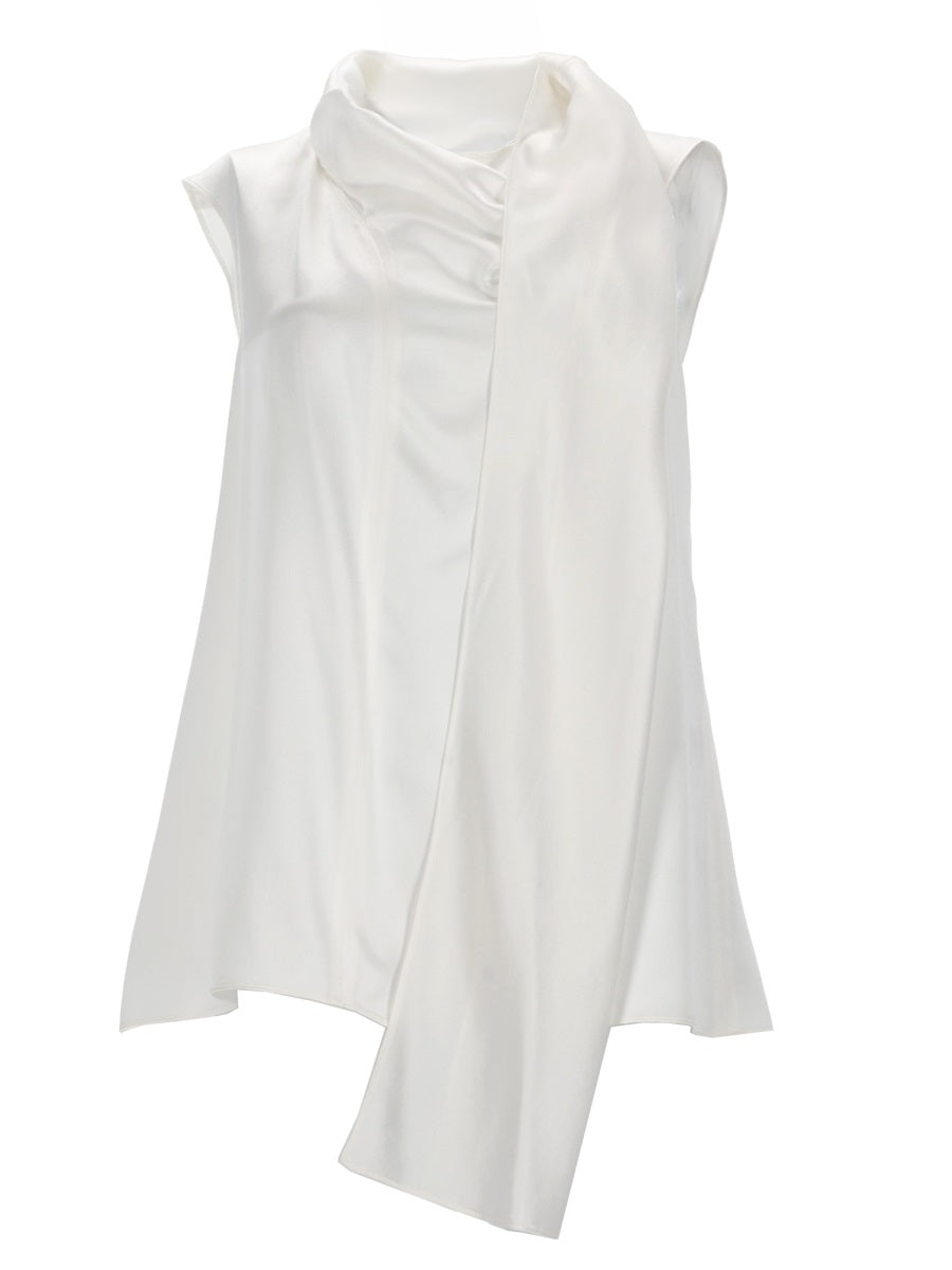 Silk Satin Top White Tops