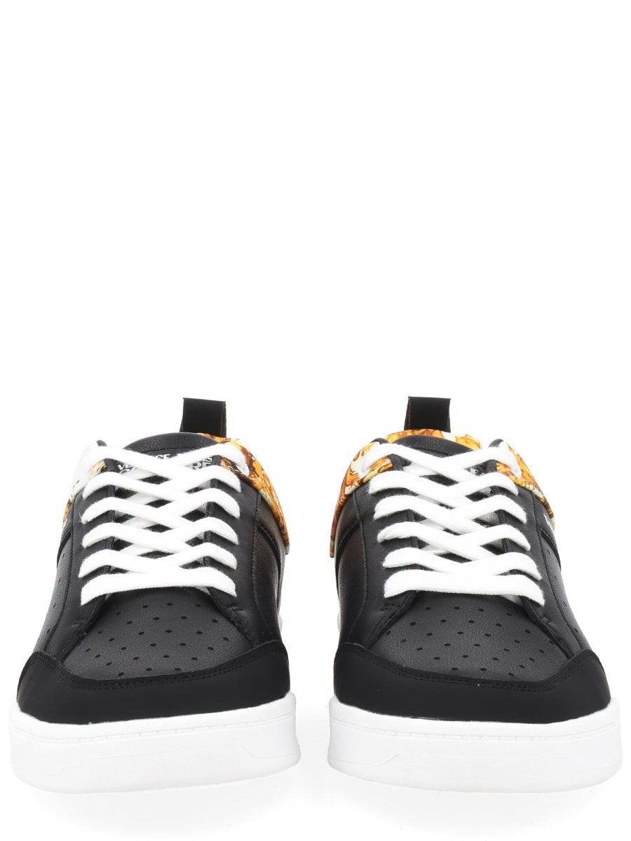 Sneakers Weave Logo Black Leather Trainers