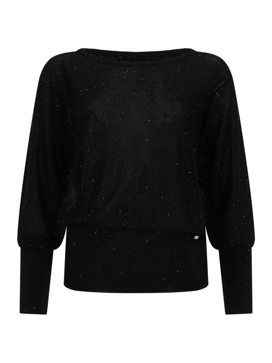 Sequined Shirt Black Viscose Jumpers