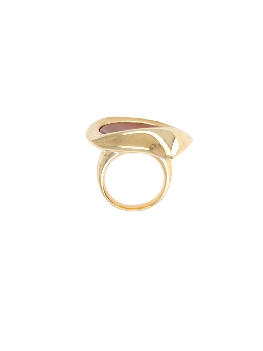 Ring Dusk Gold Brass And Red Agate Rings