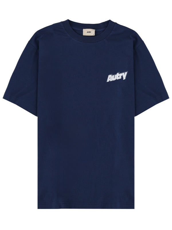 T-Shirt With Logo Blue Cotton T-shirts