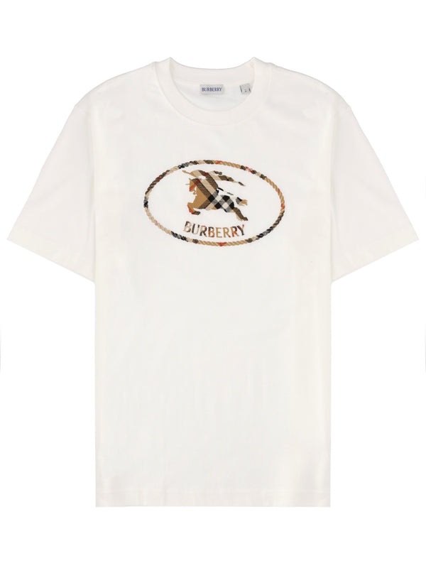 T-Shirt Check White Cotton T-shirts