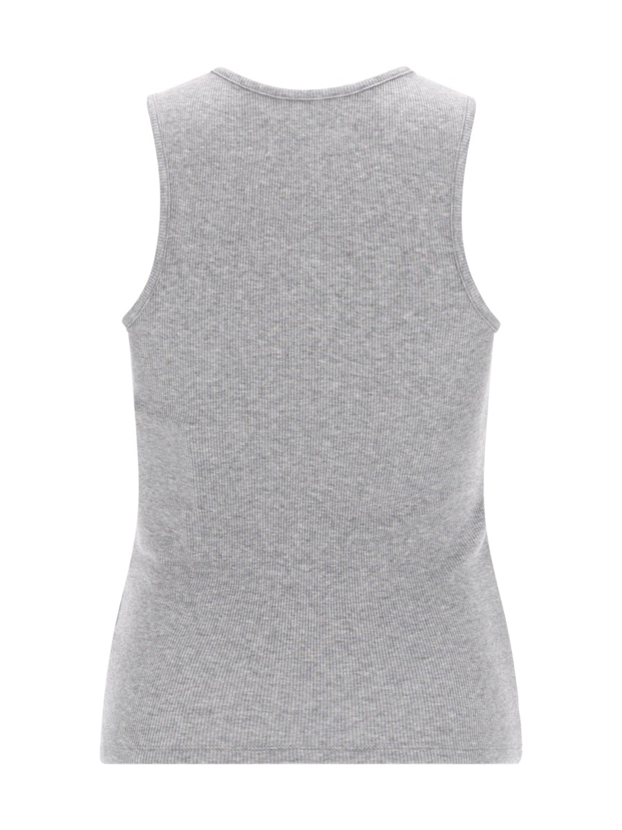 Waistcoat With Logo Grey Cotton Waistcoats & Gilets