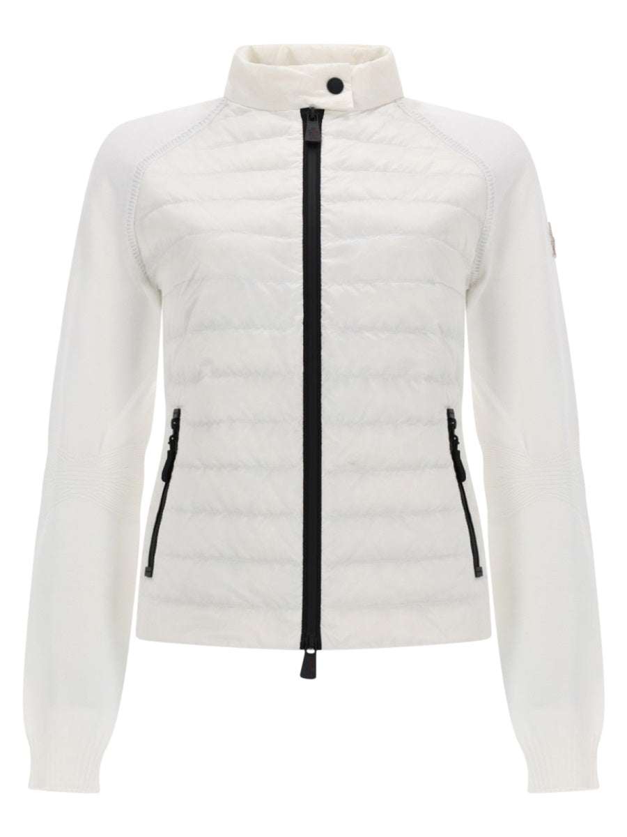 Padded Cardigan White Polyamide Jumpers