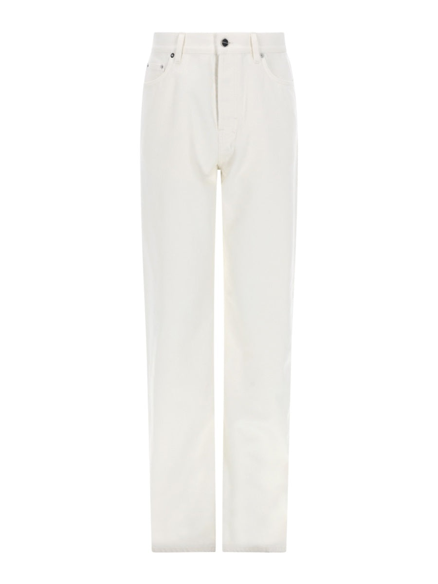 Loose Fit Cotton Denim Jeans White