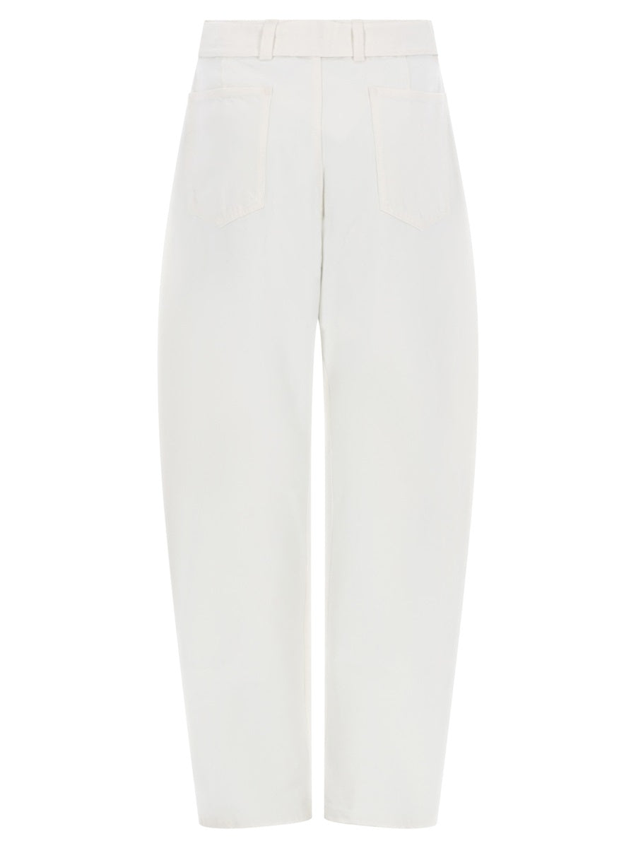 Trousers Twisted White Cotton