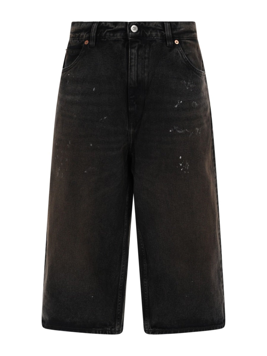 Shorts Capri Cut Green Cotton