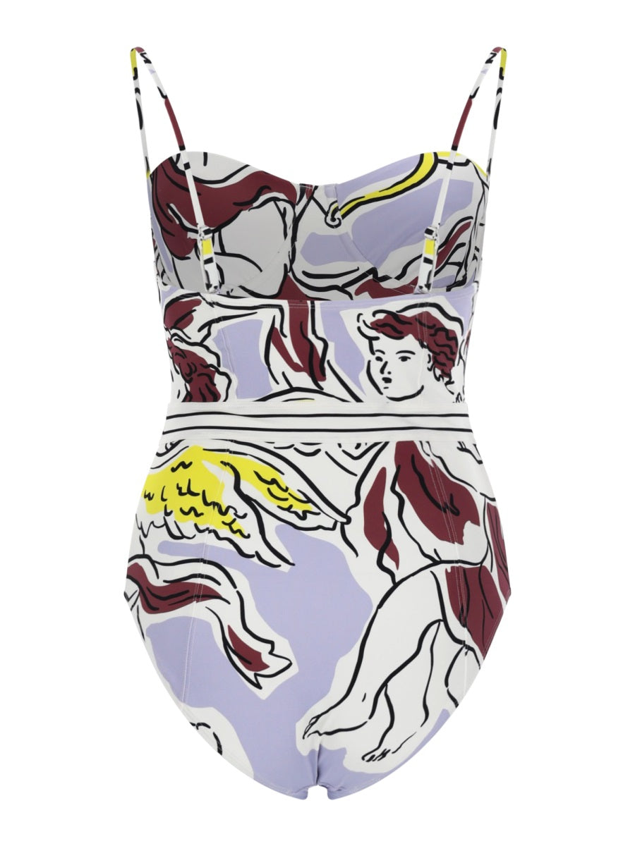 One-Piece Swimsuit Multicolour Recycled Polyamide Swim Shorts