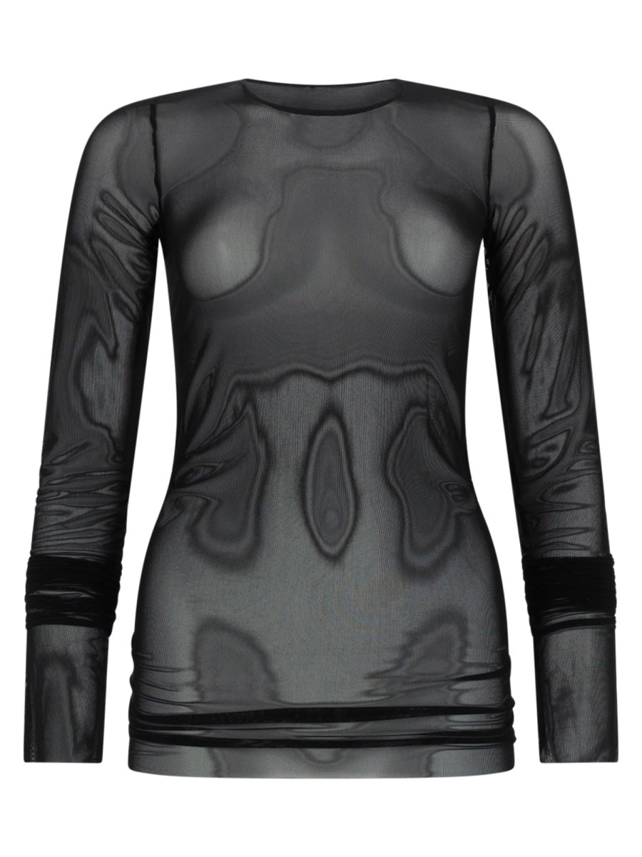 T-Shirt Basic Ls Black Nylon T-shirts