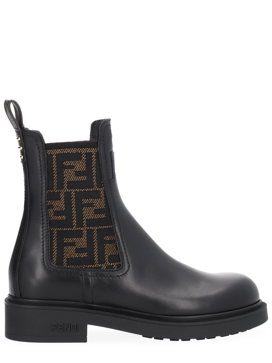 Leather Boots Thread Black