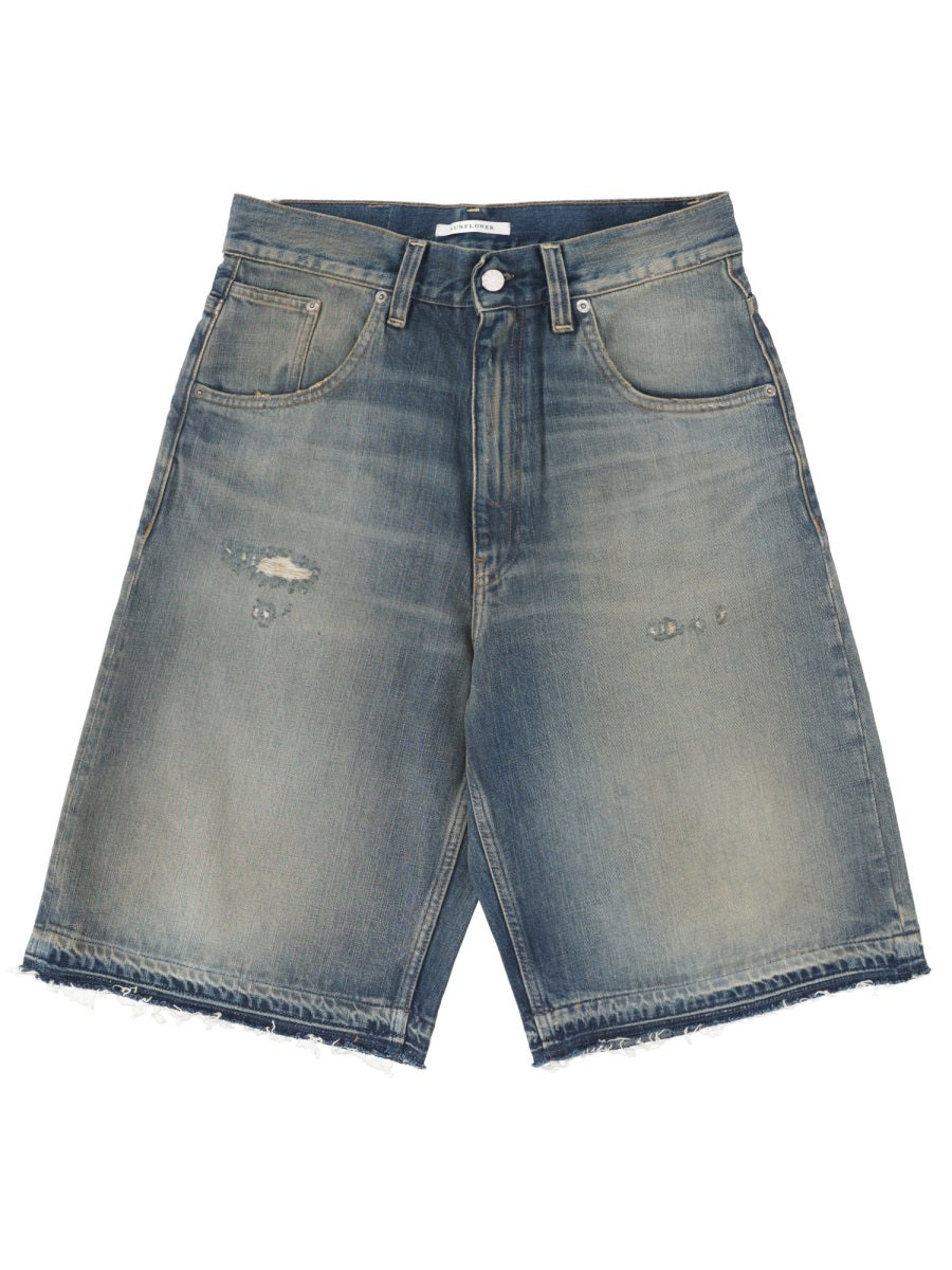 Denim Shorts Blue Cotton