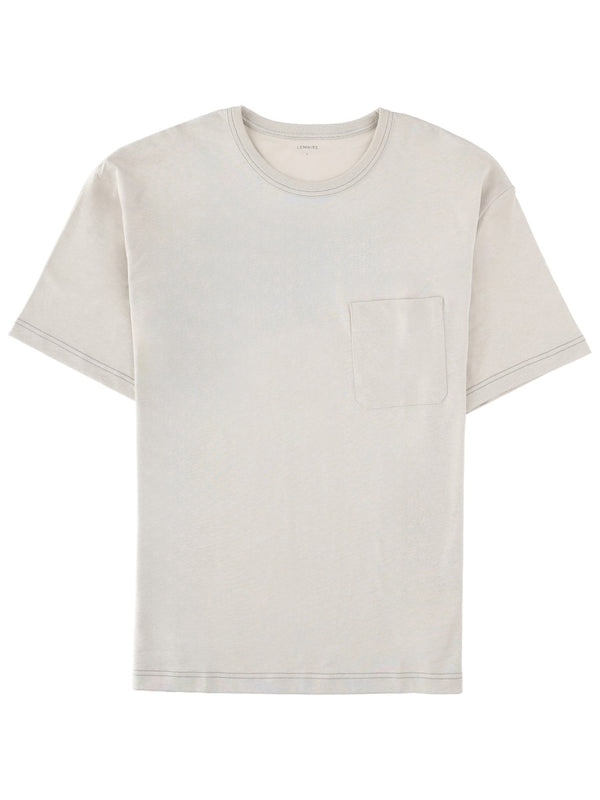 T-Shirt With Chest Pocket Ivory Cotton T-shirts