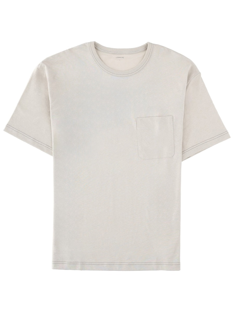 T-Shirt With Chest Pocket Ivory Cotton T-shirts